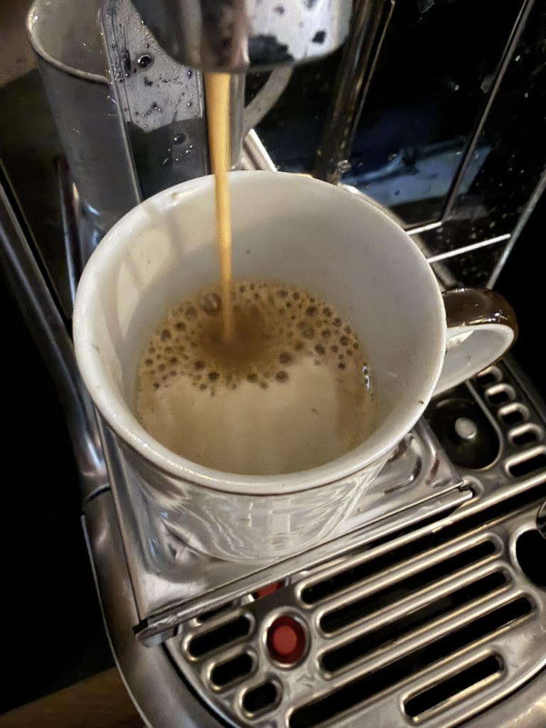 a fresh cup of coffee.